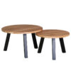 salontafel rond industrieel eiken massief