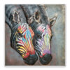 schilderij dier kleuren zebra paarden metaal