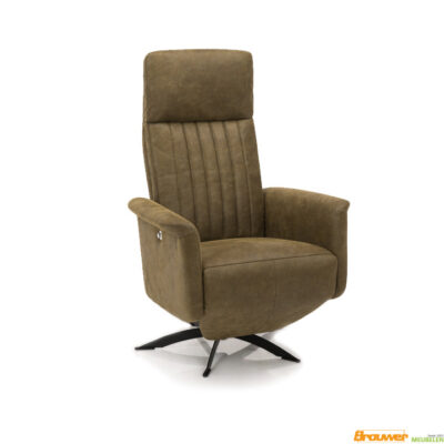 groene relaxfauteuil leer mircoleder sta-op