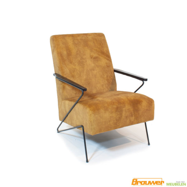velours fauteuil design stoel oranje hippe fauteuil
