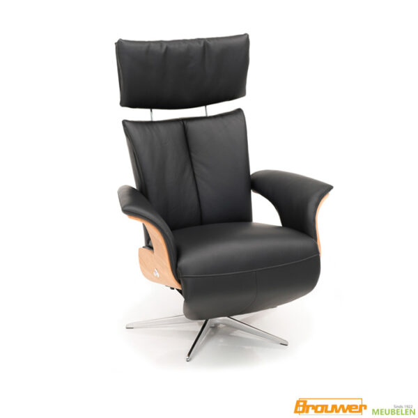 relaxfauteuil modern leer zwart