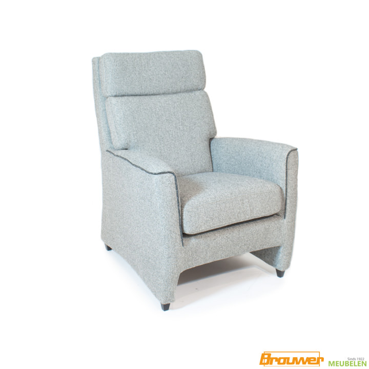 senioren fauteuil grijs met biesje