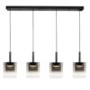 moderne hanglamp LED 4lichts glas rook zwart