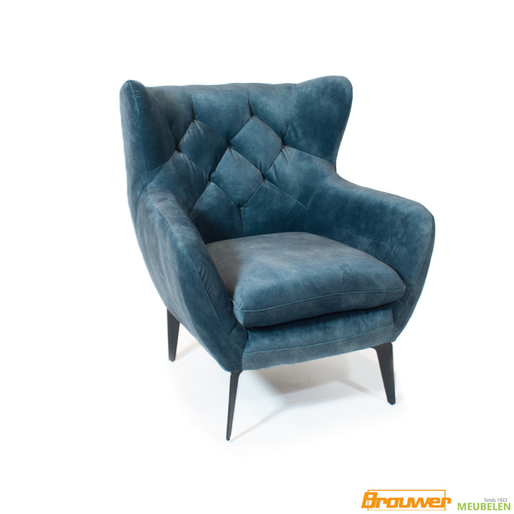 oorfauteuil velvet blauw adore towerliving
