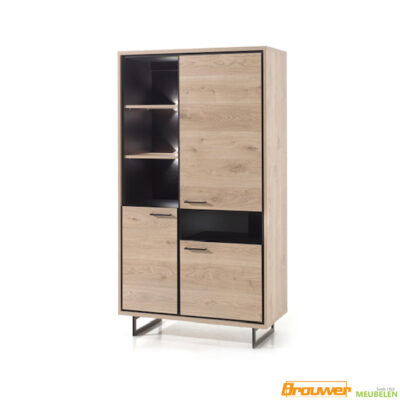 kast met verlichting lamalux melamine blank eiken
