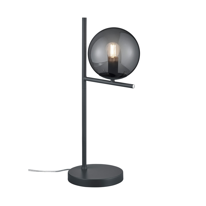 tafellamp zwart design rookglas