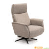 relaxstoel beige zwarte poot lichte stof