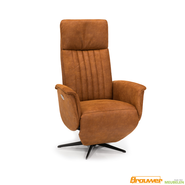 relaxfauteuil cognac elektrisch relaxstoel