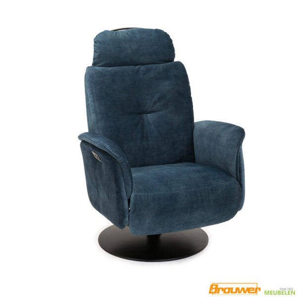 blauwe relaxfauteuil velvet kleine kuipfauteuil