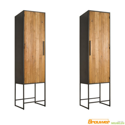 hoge kast 220 cm teakhout Felino kast towerliving Noord-Holland