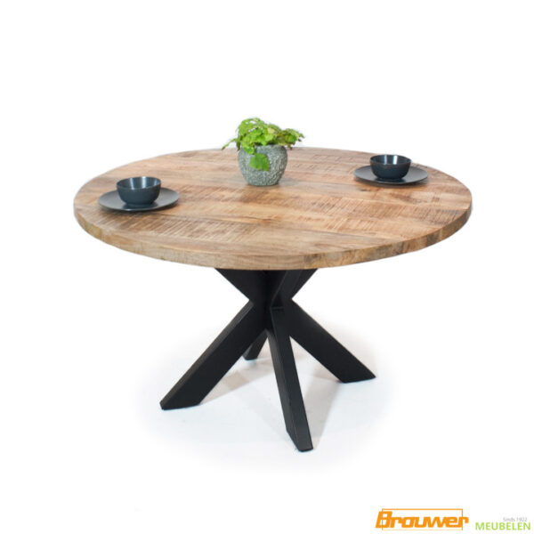 ronde eetkamertafel mangohout