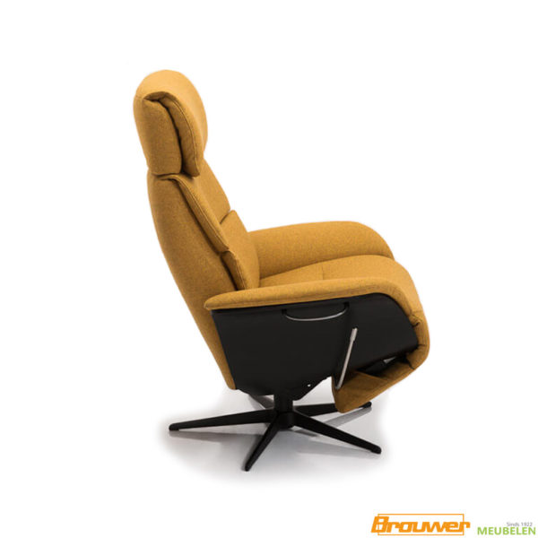 gele stoel fauteuil relax met hout verstelbare hoofdsteun