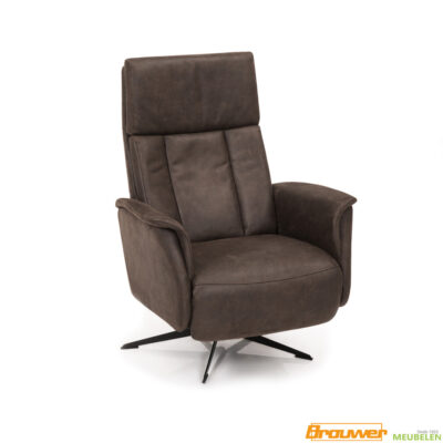 relaxfauteuil bruin dichte armlegger