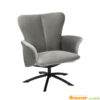 draaifauteuil met lage rug grijs velvet