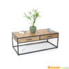 salontafel visgraat mangohout met lades 120 x 60