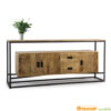 dressoir 200 cm mangohout staal luchtig open