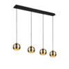 hanglamp messing 4 lichts metaal zwart