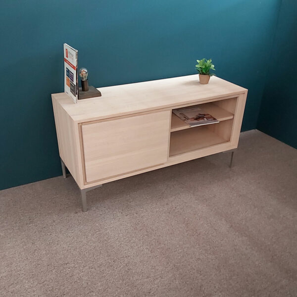 tv-meubel white wash 120cm eiken massief