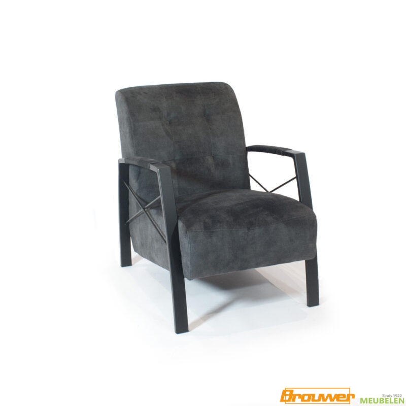 fauteuil velvet antraciet velours stoere stoel fauteuil