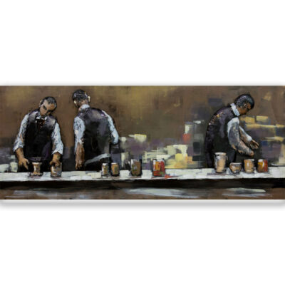 schilderij bar metaal cafe barmannen
