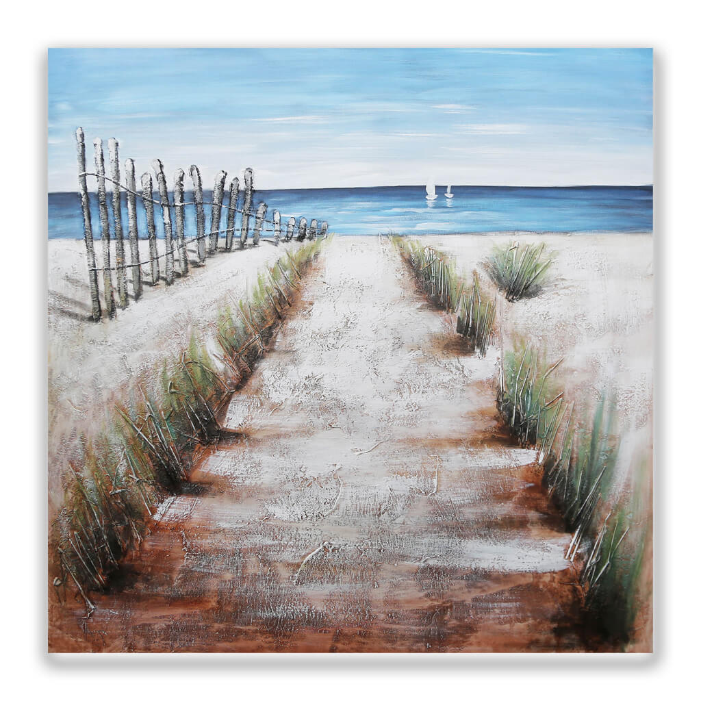 schilderij rustig duin strand ingang