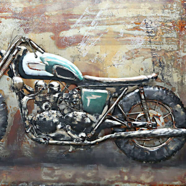 harley davidson schilderij motor stoer industrieel schilderij metaal