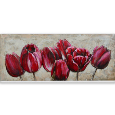 tulpen schilderij metaal rood