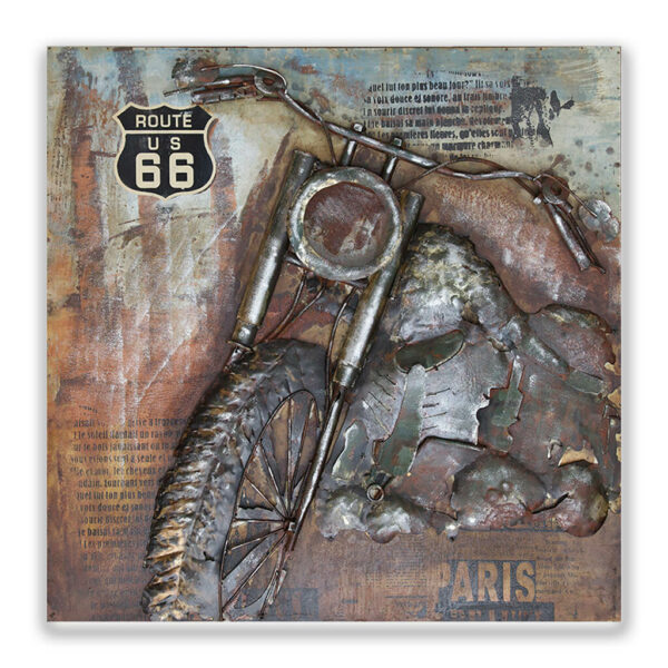 schilderij motor metaal stoer industrieel route 66