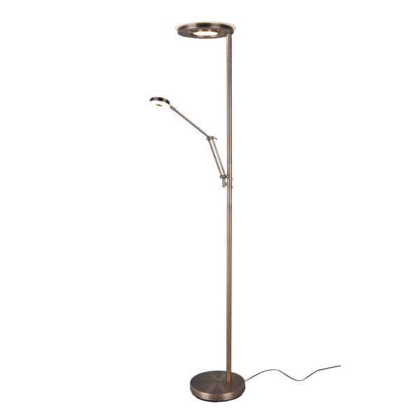 brons vloerlamp uplight bronzen vloerlamp met leeslamp