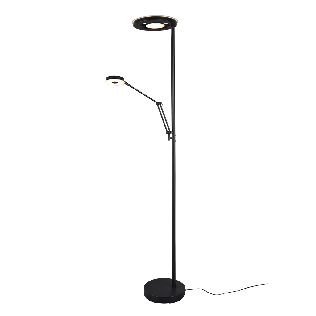 vloerlamp uplight zwart led lamp met leeslamp