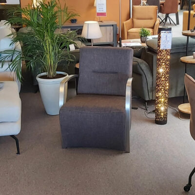 fauteuil antraciet rvs armleggers