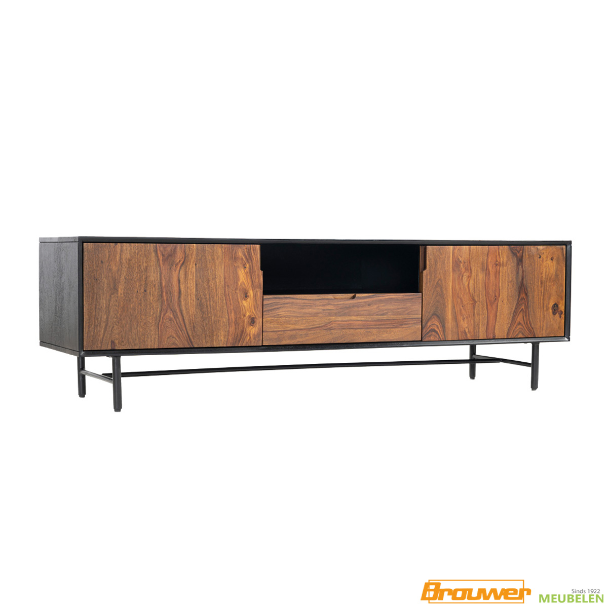 tv-meubel taviano towerliving sheesham hout 170 cm warm hout