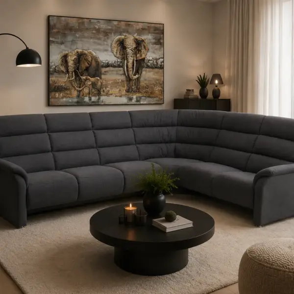 hoekbank met hoge rugleuning. bank met hoge rug hoekbank