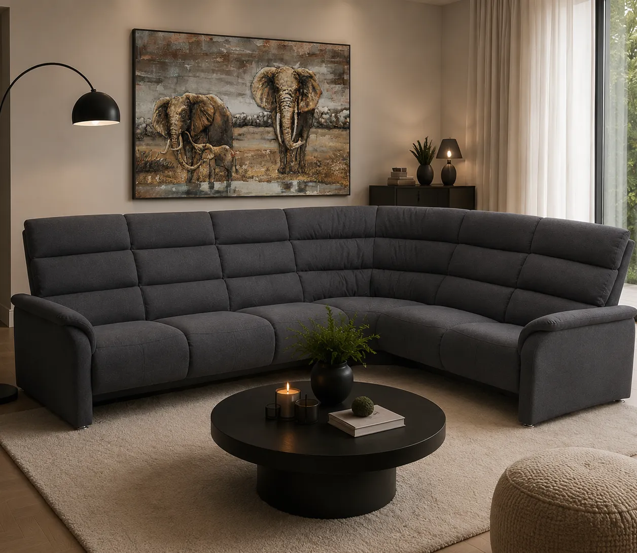 hoekbank met hoge rugleuning. bank met hoge rug hoekbank