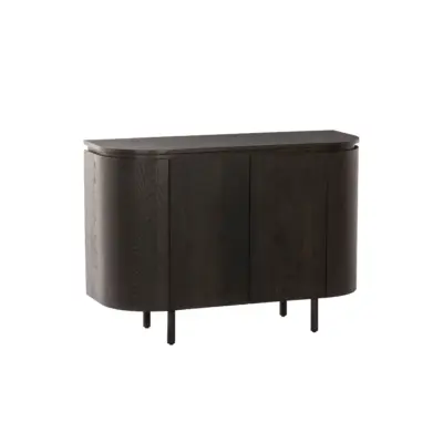 klein kastje half rond 115 cm espresso eikenhout livingfurn