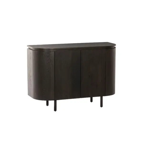 klein kastje half rond 115 cm espresso eikenhout livingfurn