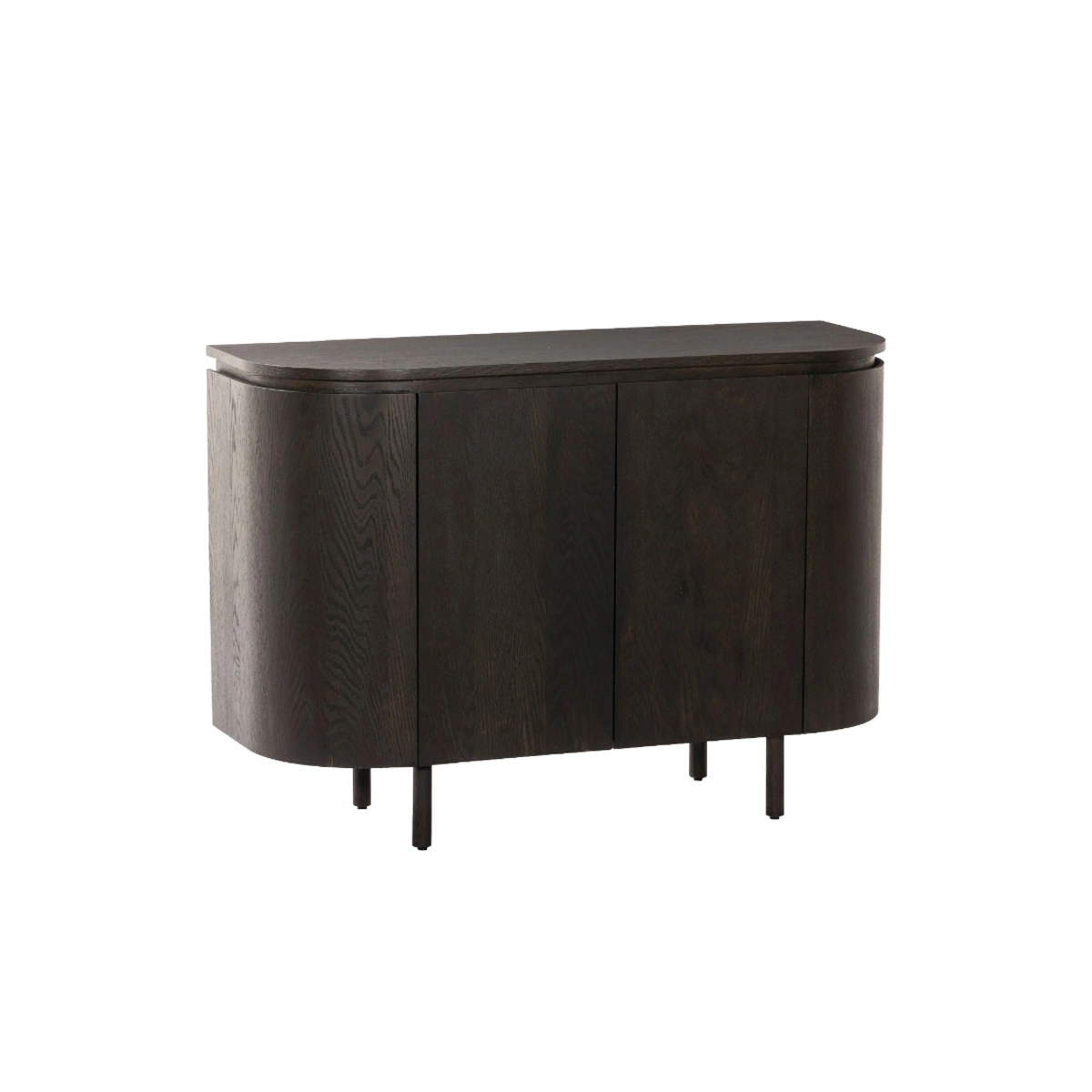 klein kastje half rond 115 cm espresso eikenhout livingfurn