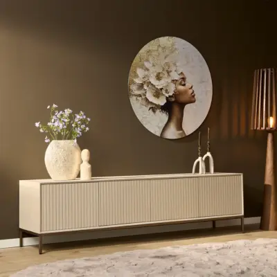 tv-meubel madison zand 210 cm 4 deurs beige tv meubel japandi
