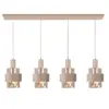 hanglamp marrone zand kleur 4 lichts japandi amberglas highlight