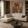 hoekbank beige relaxfunctie elektrisch noord-holland