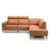 hoekbank cognac bruin elektrische relaxfunctie hoofdsteunen hoge pootjes 2 relaxfuncties naast elkaar