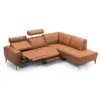 bank met 2 relaxfuncties naast elkaar hoekbank cognac hoekbank