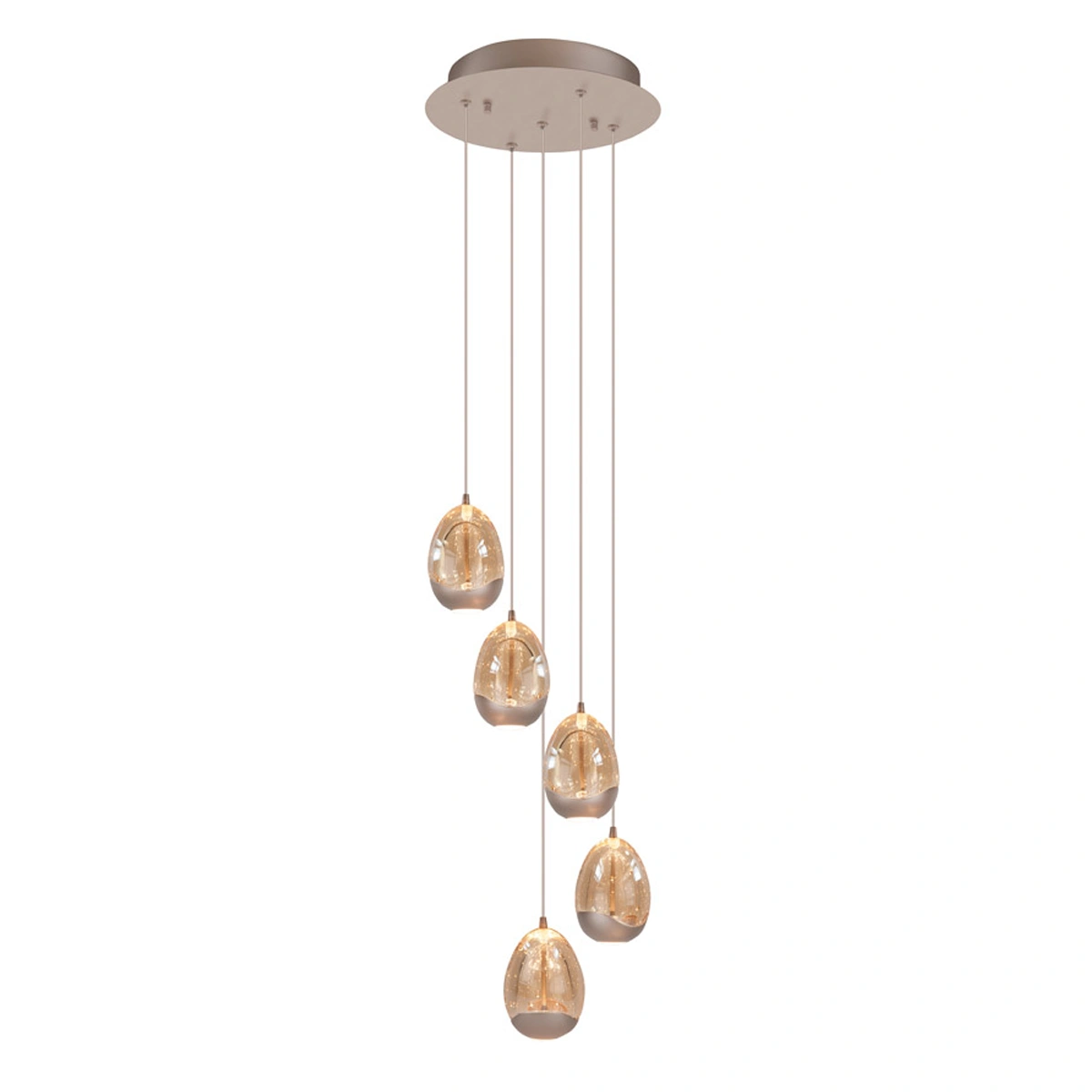champagne egg rond 5 lichts beige ronde hanglamp highlight verlichting