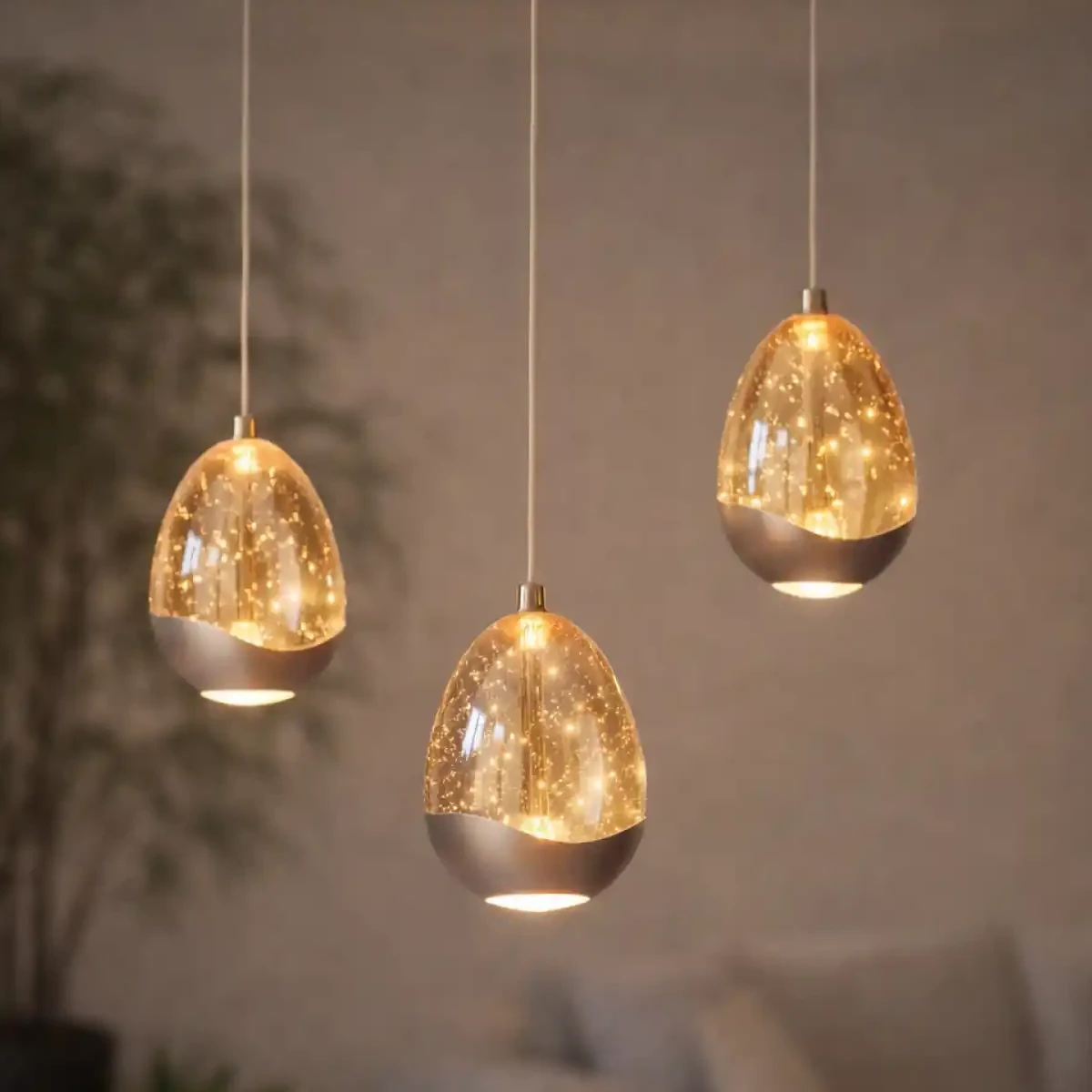 hanglamp champagne egg 3 lichts highlight