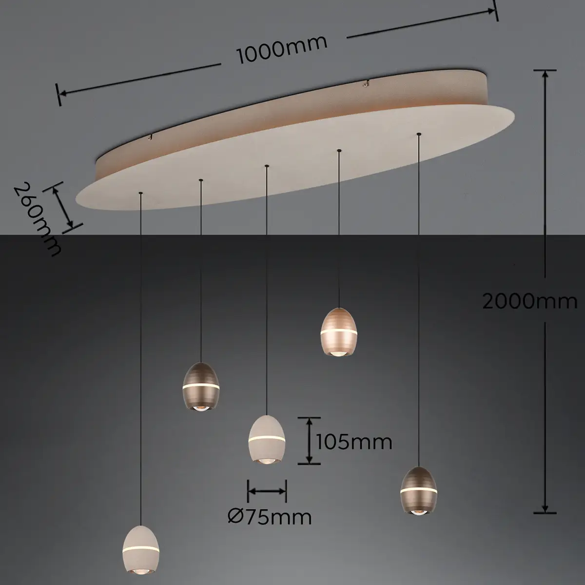 Hanglamp Bedford 5 Lichts - Afbeelding 6